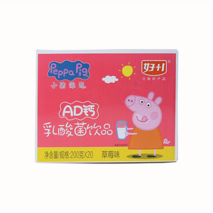 好+1小猪佩奇草莓味AD钙乳酸菌饮品