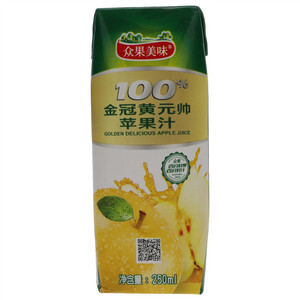众果美味 100%金冠黄元帅苹果汁