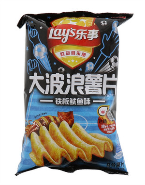 乐事大波浪薯片铁板鱿鱼味40克