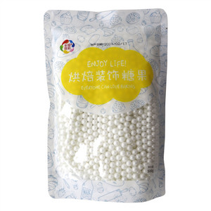 乐焙炫彩袋装圆珠7mm-白色糕点装饰用糖果