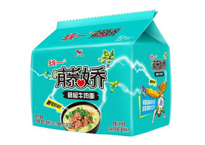 统一藤娇藤椒牛肉面袋面五合一