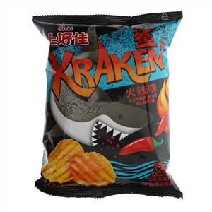 上好佳波浪型田园薯片-鲨 火辣味