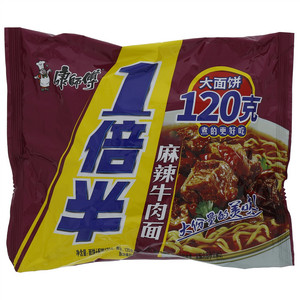 康师傅1倍半麻辣牛肉面袋面