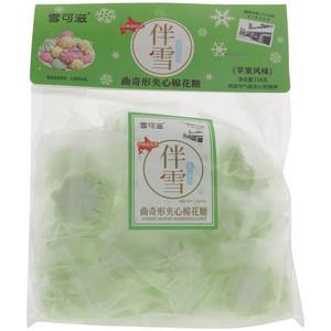 雪可滋伴雪曲奇形夹心棉花糖（苹果风味）