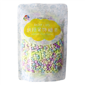 乐焙炫彩袋装五彩哑光异形混糕点装饰用糖果