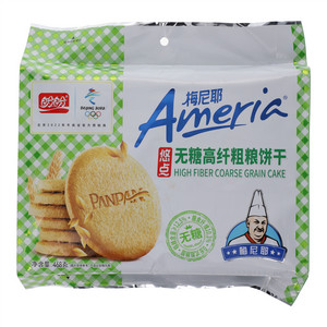 盼盼Ameria梅尼椰悠点无糖高纤粗粮饼干