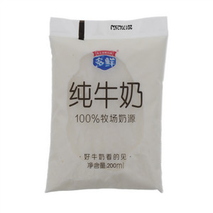 东方多鲜庄园多鲜纯牛奶（透明袋）180ml