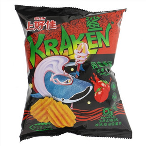 上好佳波浪型田园薯片-鲨 浓香番茄味