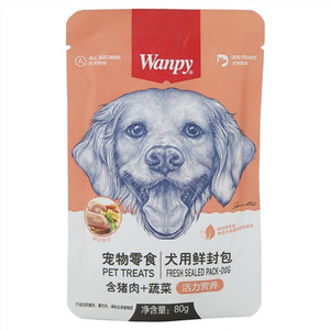 Wanpy宠物零食犬用鲜封包 含猪肉＋蔬菜（活力营养）