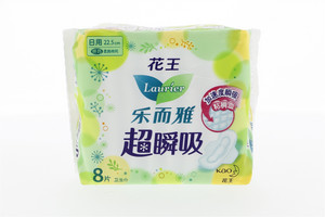 乐而雅超瞬吸纤巧日用护翼型卫生巾8片