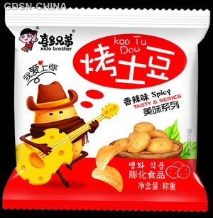 喜多兄弟香辣味烤土豆膨化食品散装