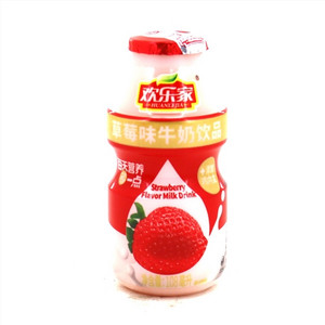 欢乐家草莓味牛奶饮品