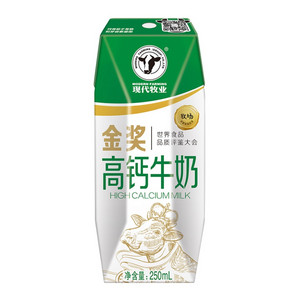 现代牧业高钙牛奶全脂调制乳利乐钻250ml×12包