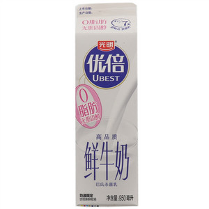 光明优倍0脂肪高品质鲜牛奶