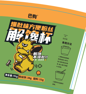 巴狗爆肚粉味方便粉丝解馋杯