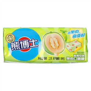 徐福记熊博士哈密瓜味果肉口嚼糖充气糖果