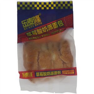 乐麦隆草莓酸奶派面包