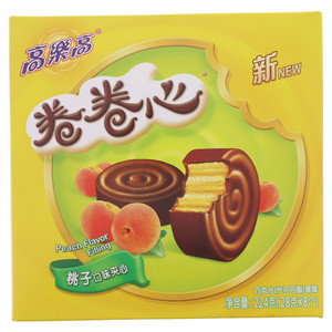 高乐高卷卷心桃子口味夹心巧克力味涂层蛋糕