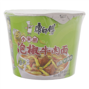 康师傅小米椒泡椒牛肉杯面