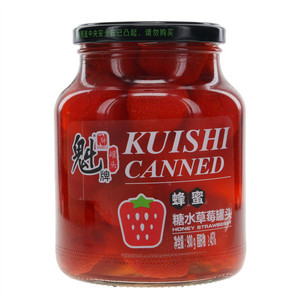 魁牌蜂蜜糖水草莓罐头