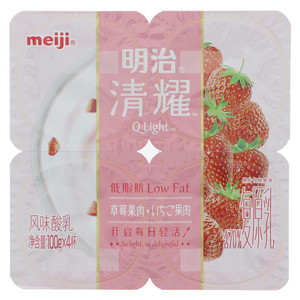 meiji明治清耀低脂肪?草莓果肉风味酸乳