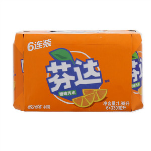 芬达橙味汽水6连装
