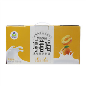 益正元黄桃味嚼着喝果粒酸奶饮品