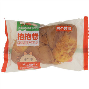 三个袋鼠岩烧肉松抱抱卷面包