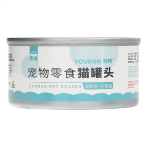 御邦金枪鱼+小银鱼宠物零食红肉猫罐头