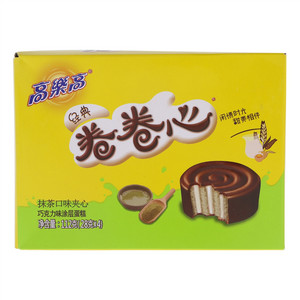 高乐高卷卷心抹茶口味夹心巧克力味涂层蛋糕