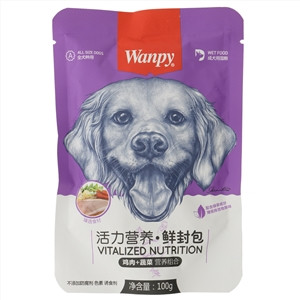 Wanpy鸡肉+蔬菜活力营养封鲜包全犬种用成犬用湿粮