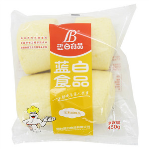 蓝白玉米面馒头