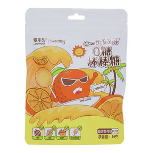 爱乐甜0糖棒棒糖酸甜香橙味56g