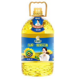 醇油坊压榨一级葵花油 5L/桶