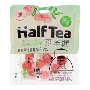 茶半糖（升级版）-100G流心果茶茶半糖-白桃乌龙味