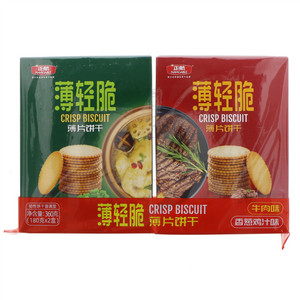正航牛肉味+香葱鸡汁味薄轻脆薄片饼干