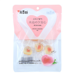 我喜翻白桃味酱心QQ糖