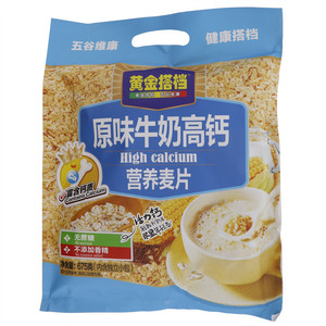  黄金搭档原味牛奶高钙营养麦片