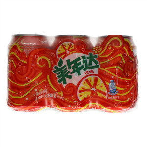 美年达橙味果味型汽水