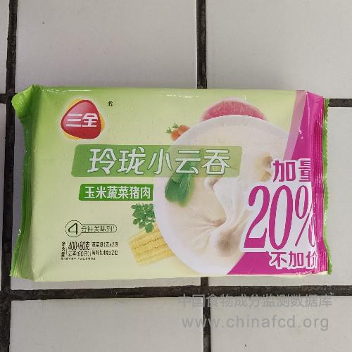 三全玉米蔬菜猪肉玲珑小云吞