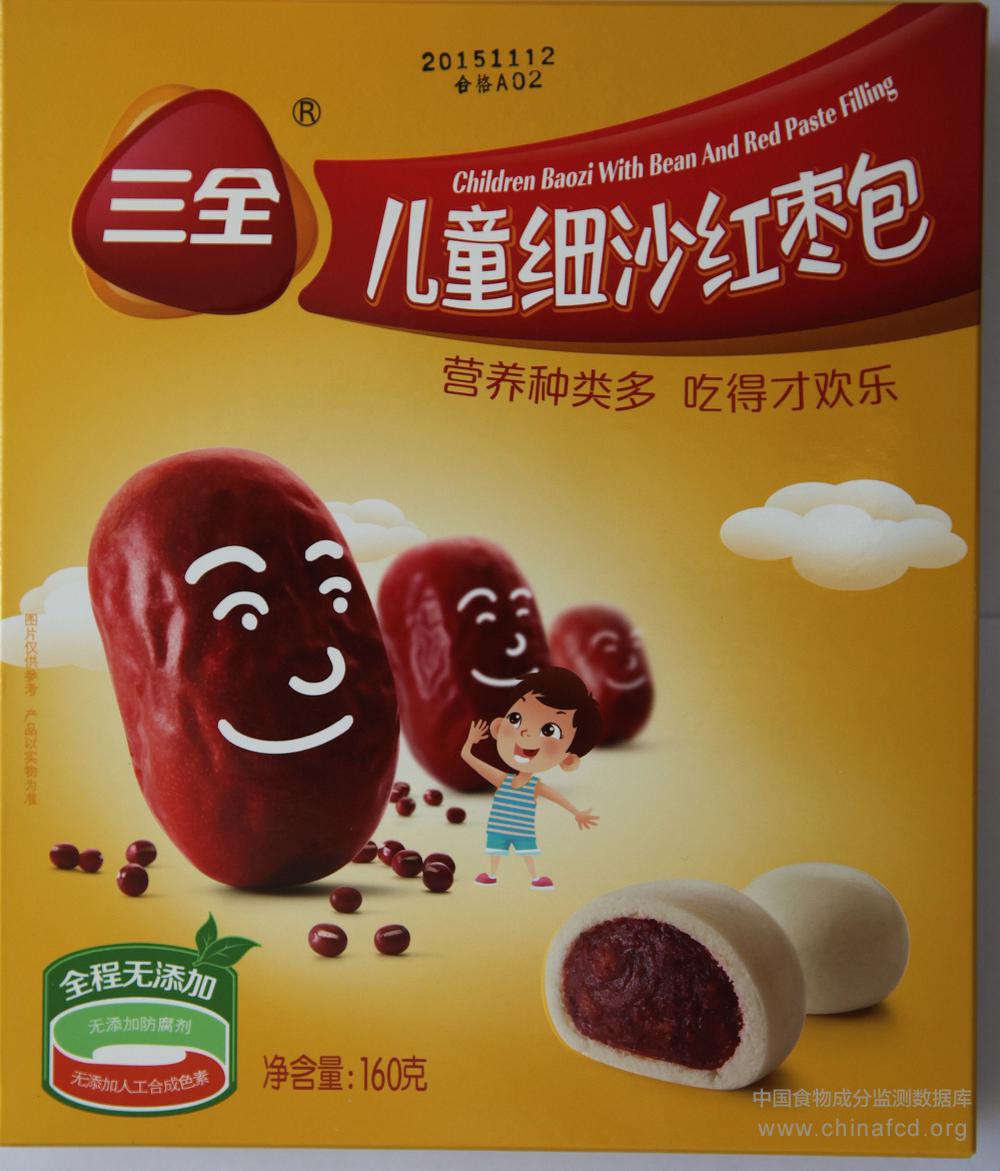 三全儿童面点细沙红枣包