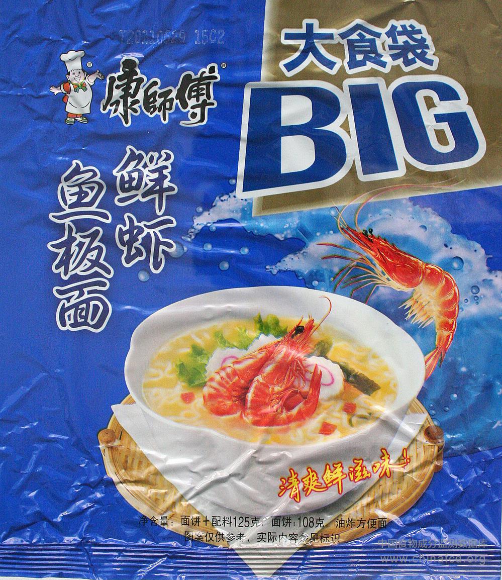康师傅大食袋鲜虾鱼板面