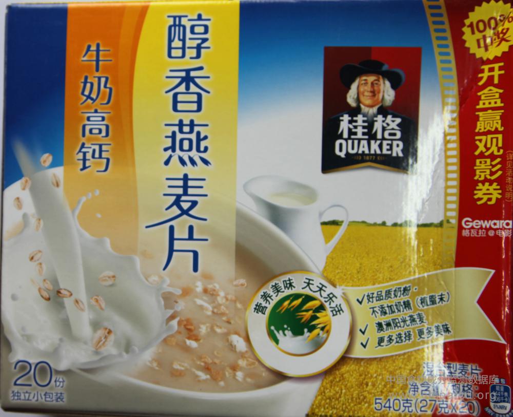 桂格牛奶高钙醇香燕麦片