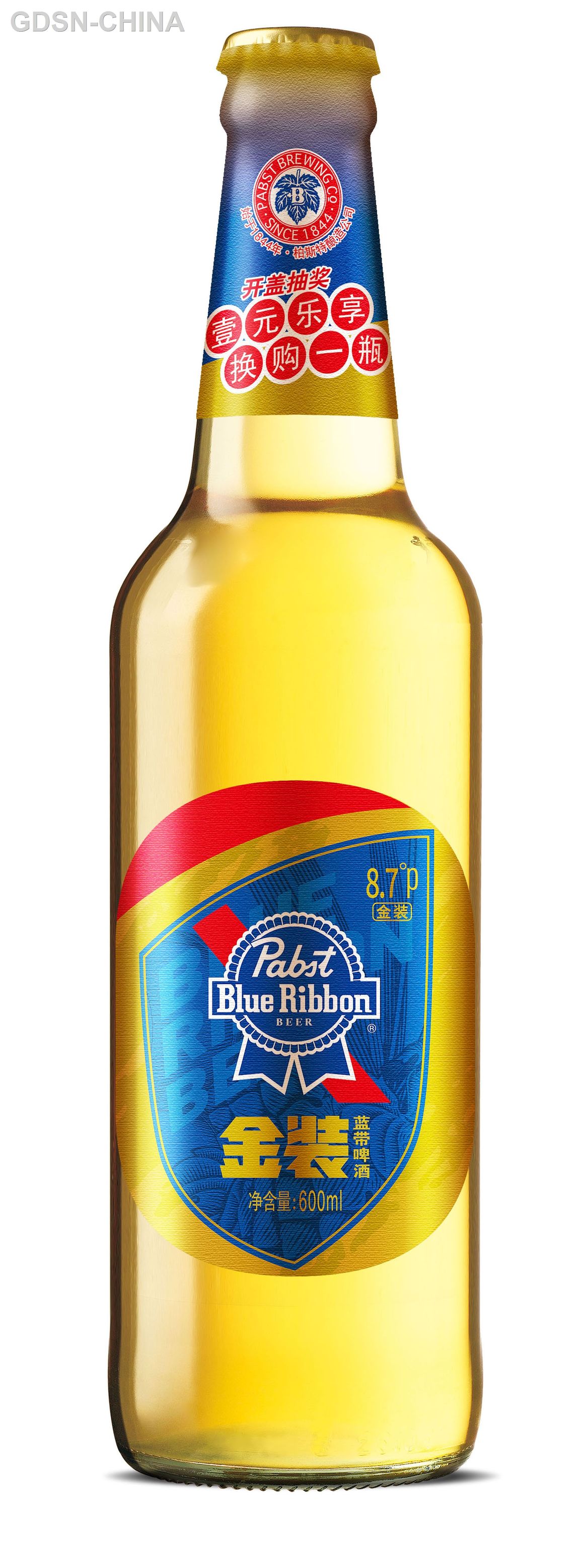 蓝带金装8.7度600瓶装啤酒