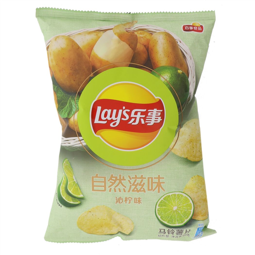 乐事自然滋味沁柠味65克