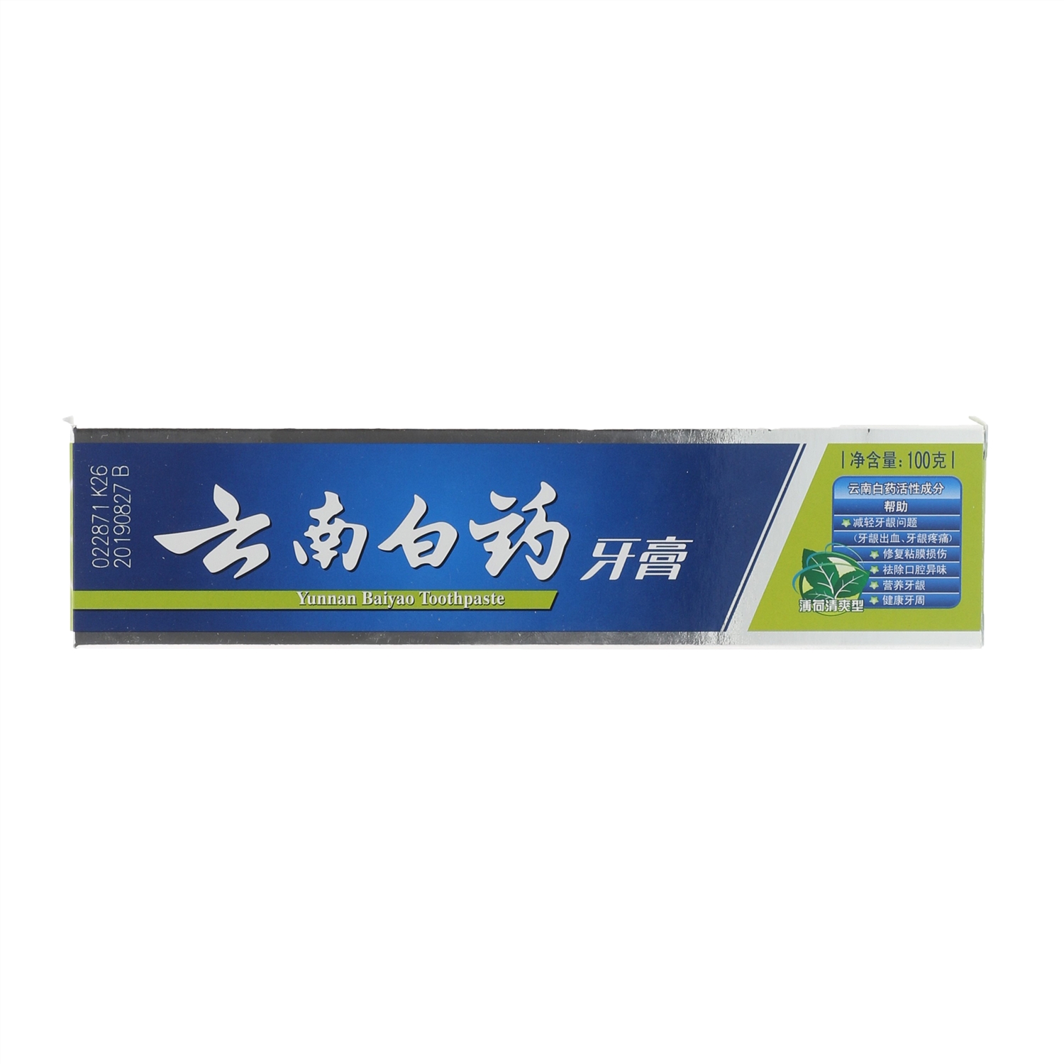 云南白药薄荷清爽型牙膏 100克