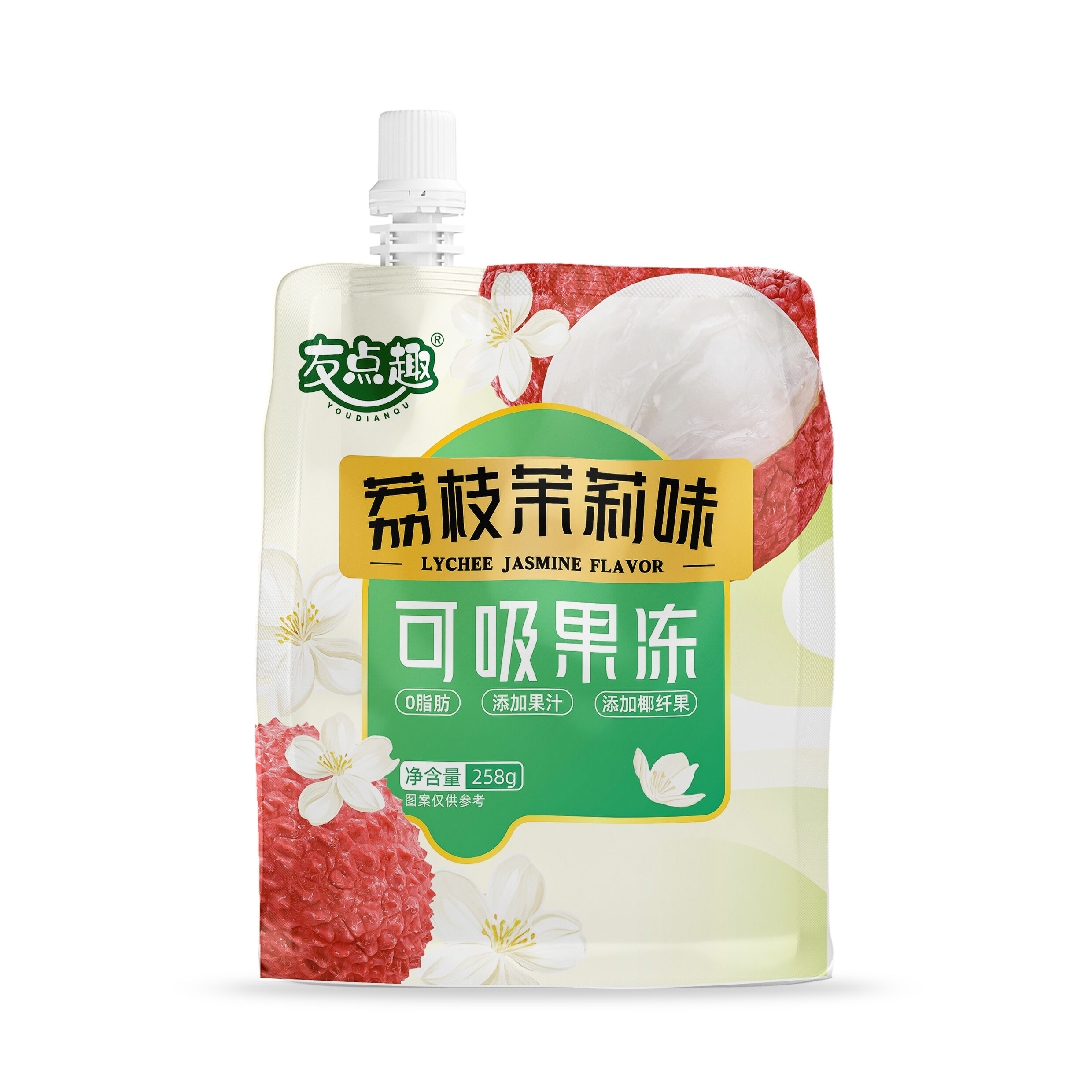 友点趣荔枝茉莉味可吸果冻258克