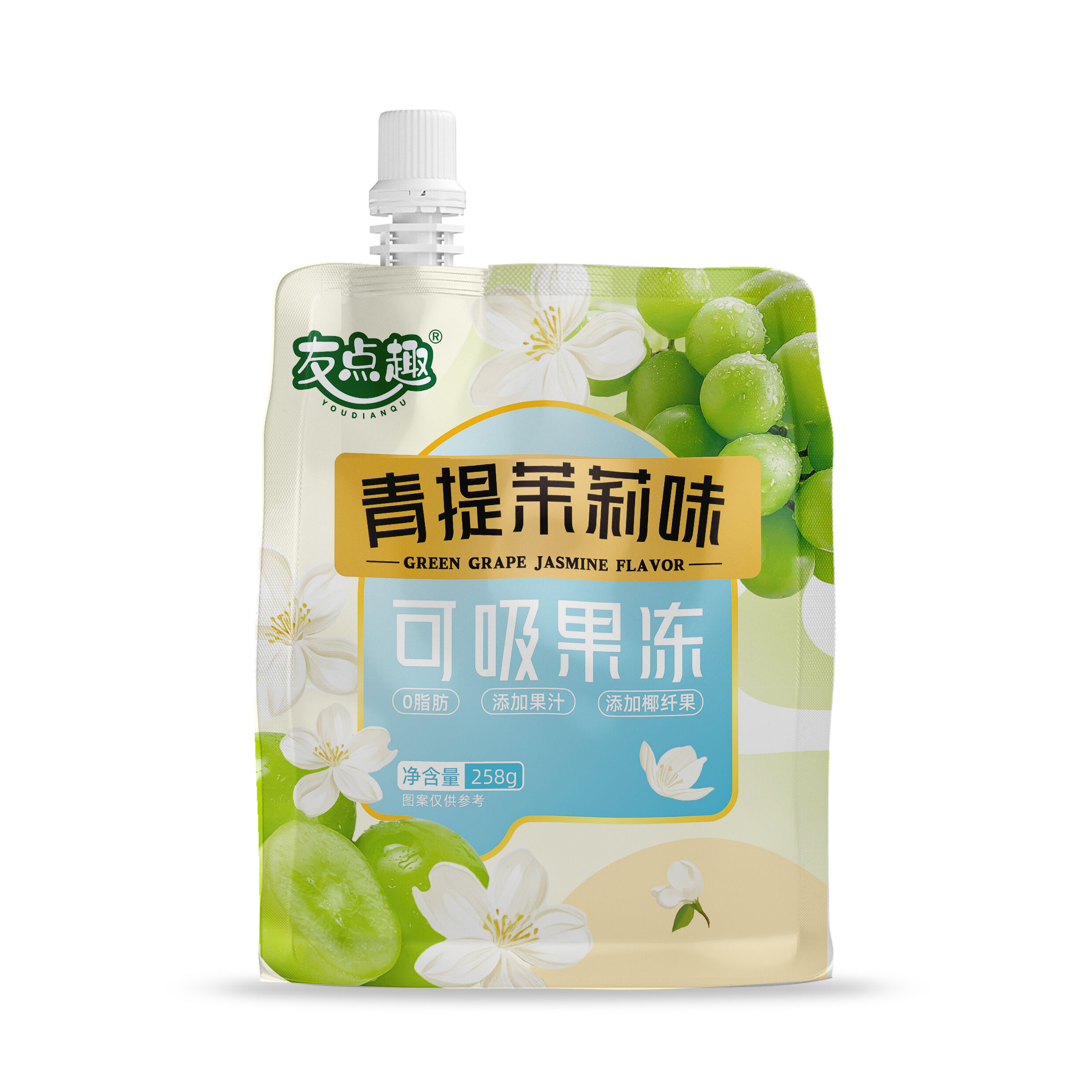 友点趣青提茉莉味可吸果冻258克