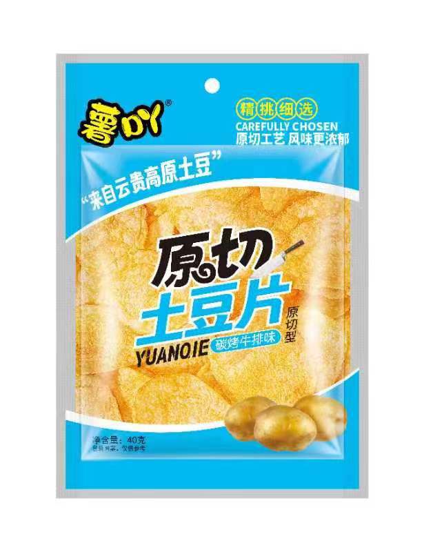 薯吖原切土豆片（碳烤牛排味）40克 1*60包