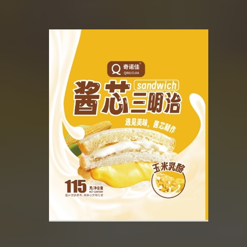 奇诺佳玉米乳酪酱芯三明治115克